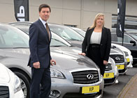 Dean Pipitone, from Cooper Solutions, with Lisa Ford, from Infiniti